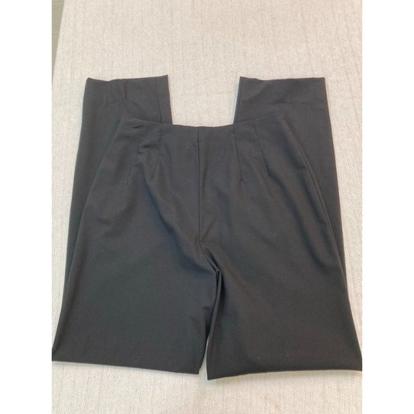 PIAZZA SEMPIONE Sophia Black Flat front Straight Leg Pants. Size 44/ US 12 - Picture 4 of 5